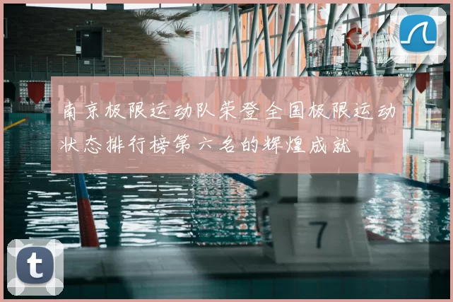 南京极限运动队荣登全国极限运动状态排行榜第六名的辉煌成就